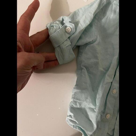 Janie and Jack Boys Blue Long Sleeve Button-Down Shirt - Picture 4 of 5